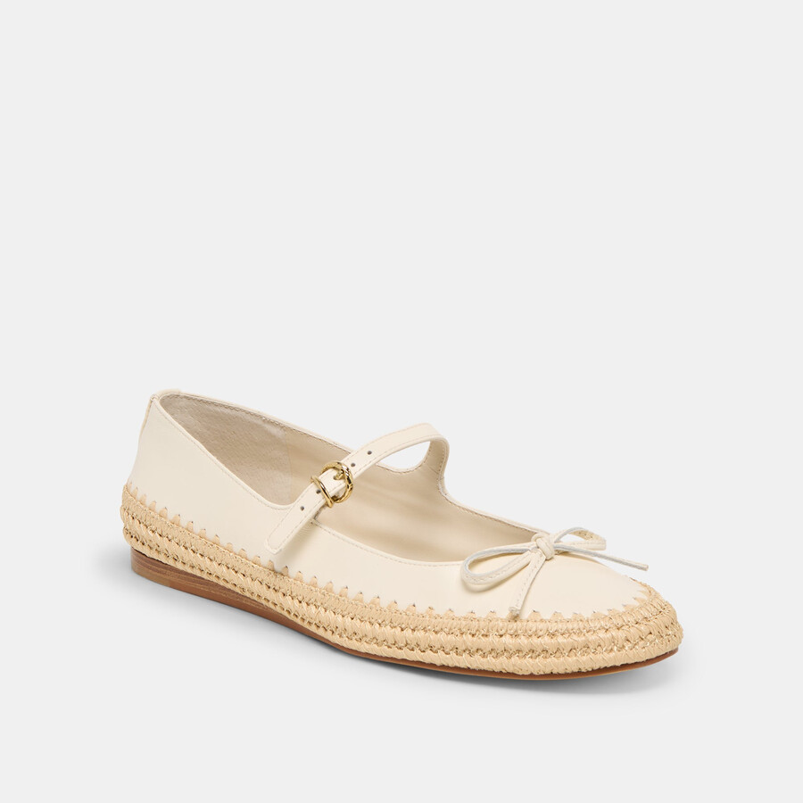 betony ballerinas aus cremefarbenem leder