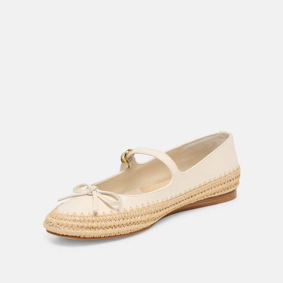 betony ballerinas aus cremefarbenem leder