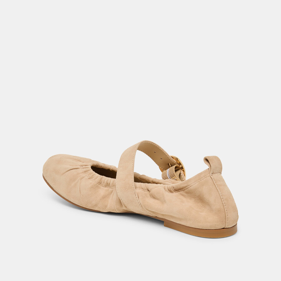 caely ballerinas aus kamel-wildleder