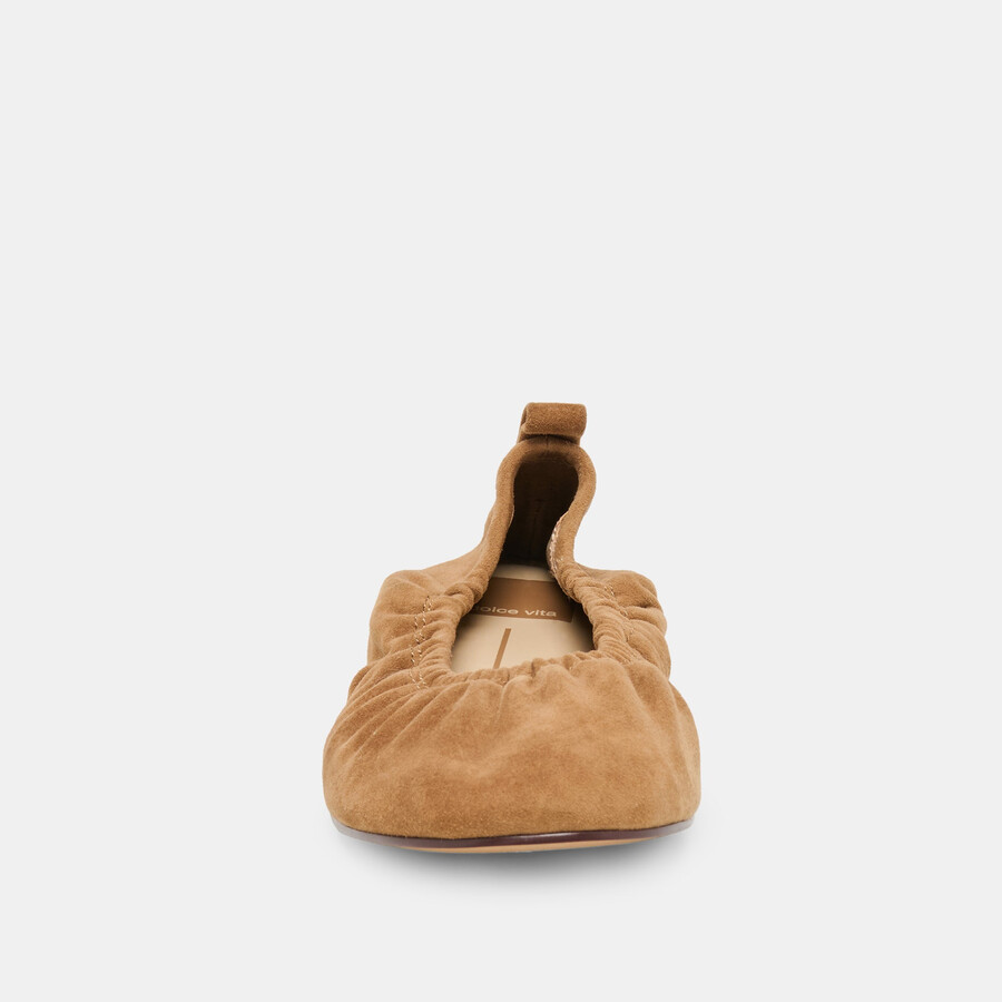 conrad ballerinas aus hellbraunem wildleder