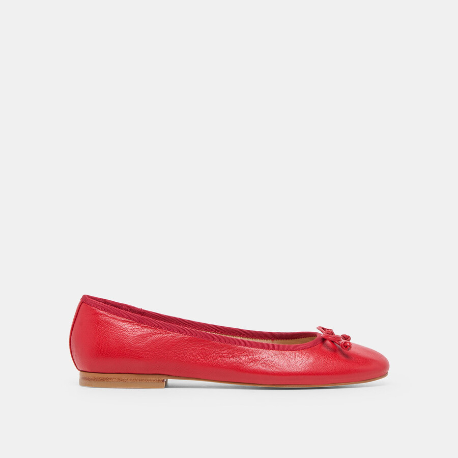 ritla ballerinas aus kirschrotem leder