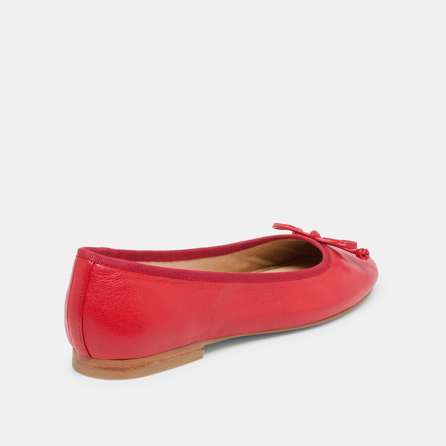 ritla ballerinas aus kirschrotem leder