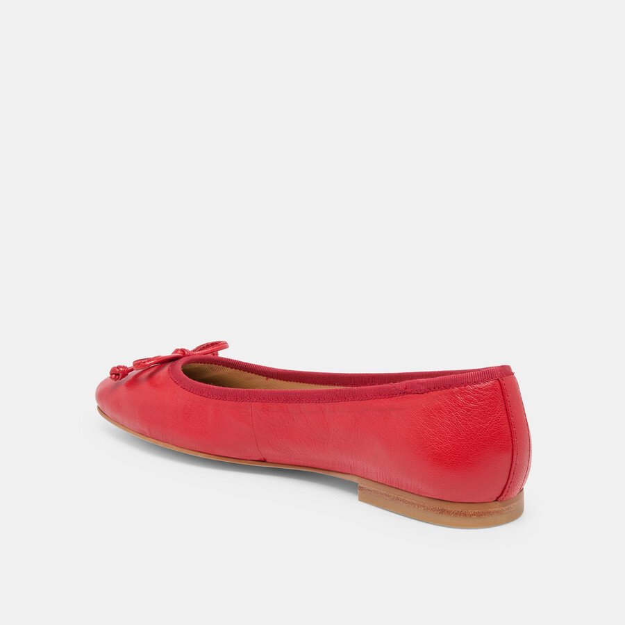ritla ballerinas aus kirschrotem leder