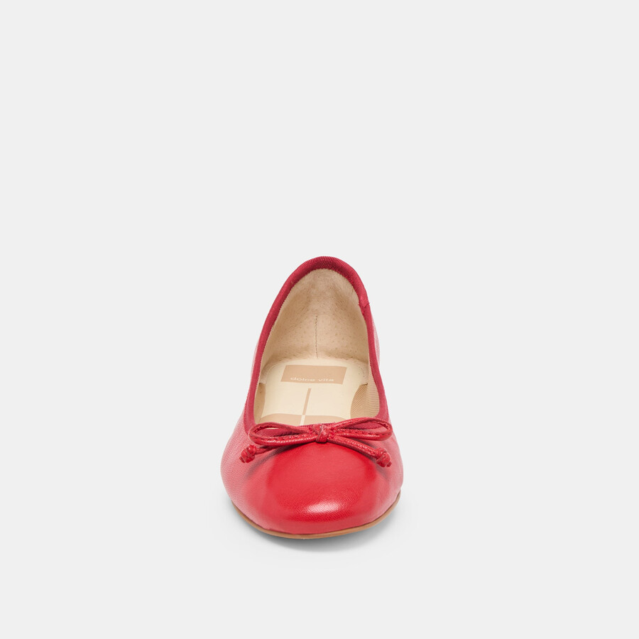 ritla ballerinas aus kirschrotem leder
