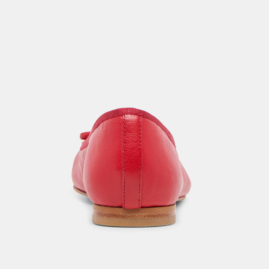 ritla ballerinas aus kirschrotem leder