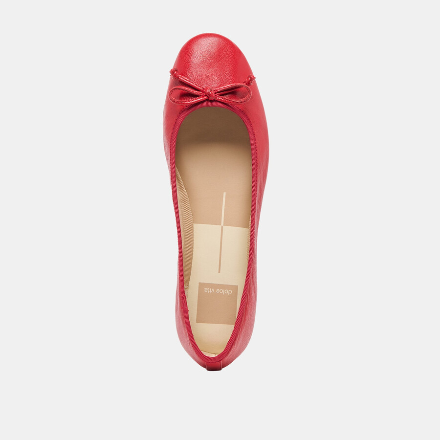 ritla ballerinas aus kirschrotem leder