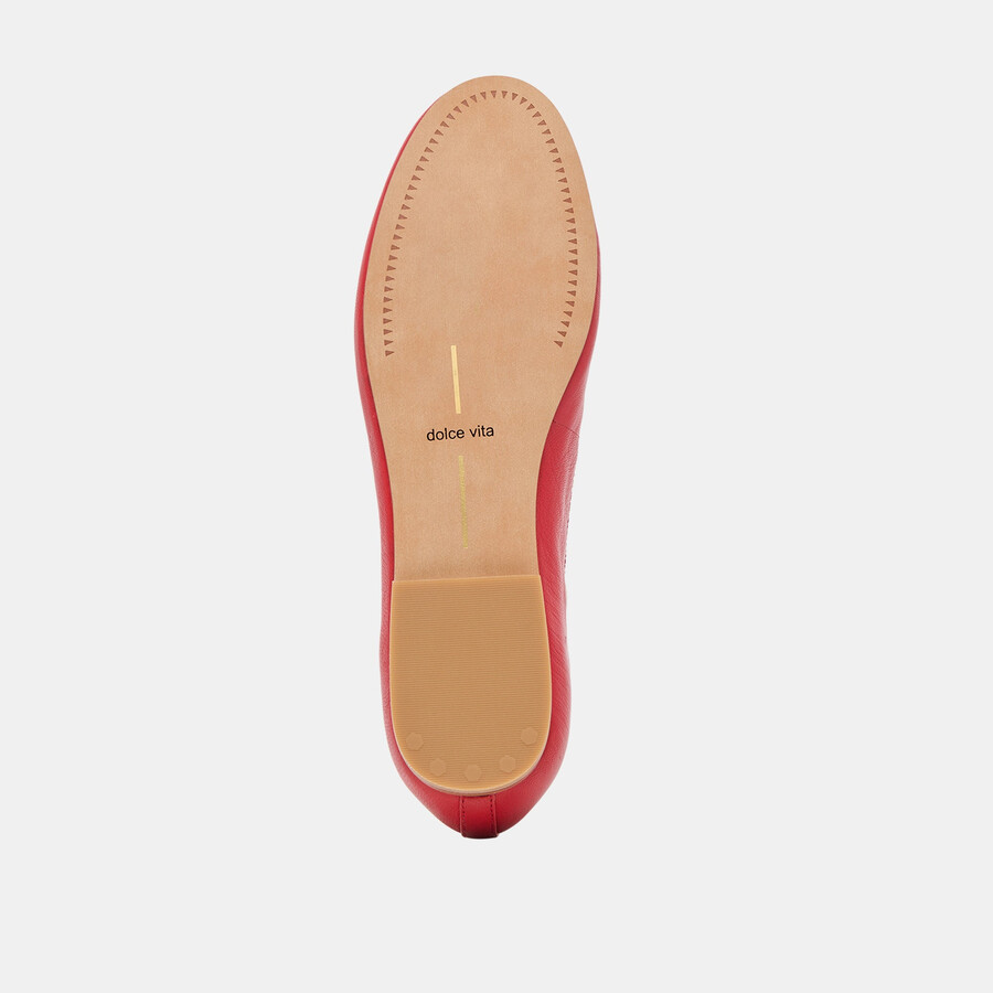 ritla ballerinas aus kirschrotem leder