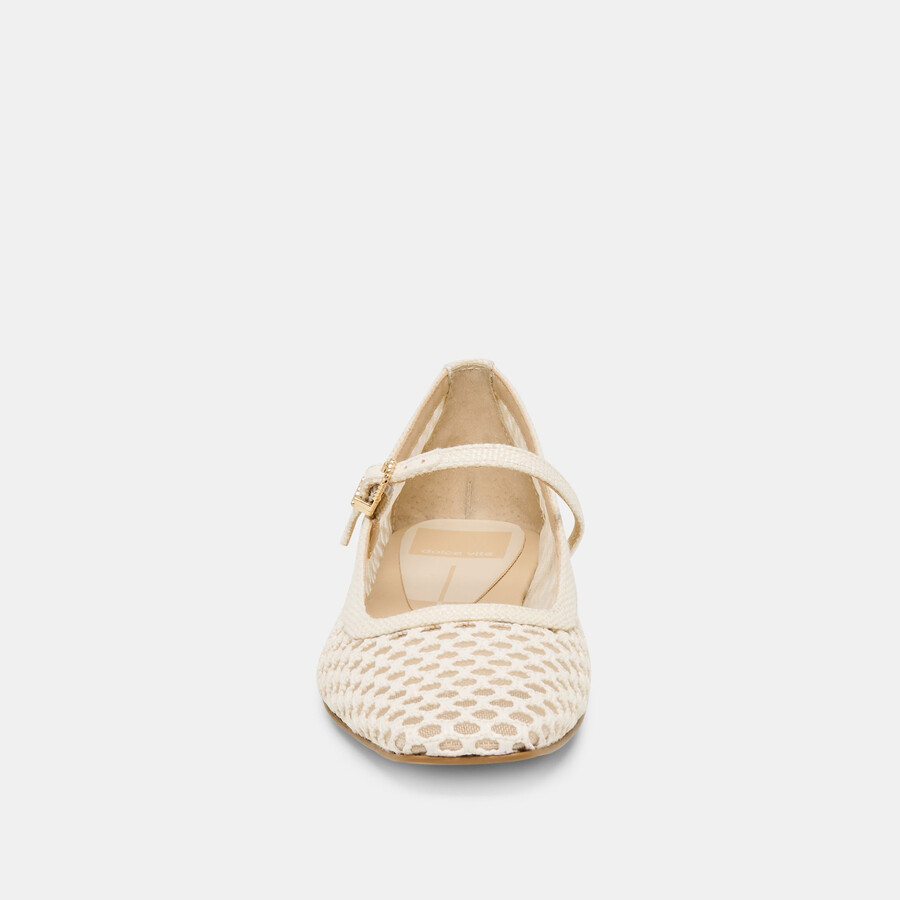 reyes ballerinas weiß gewebtes raffia