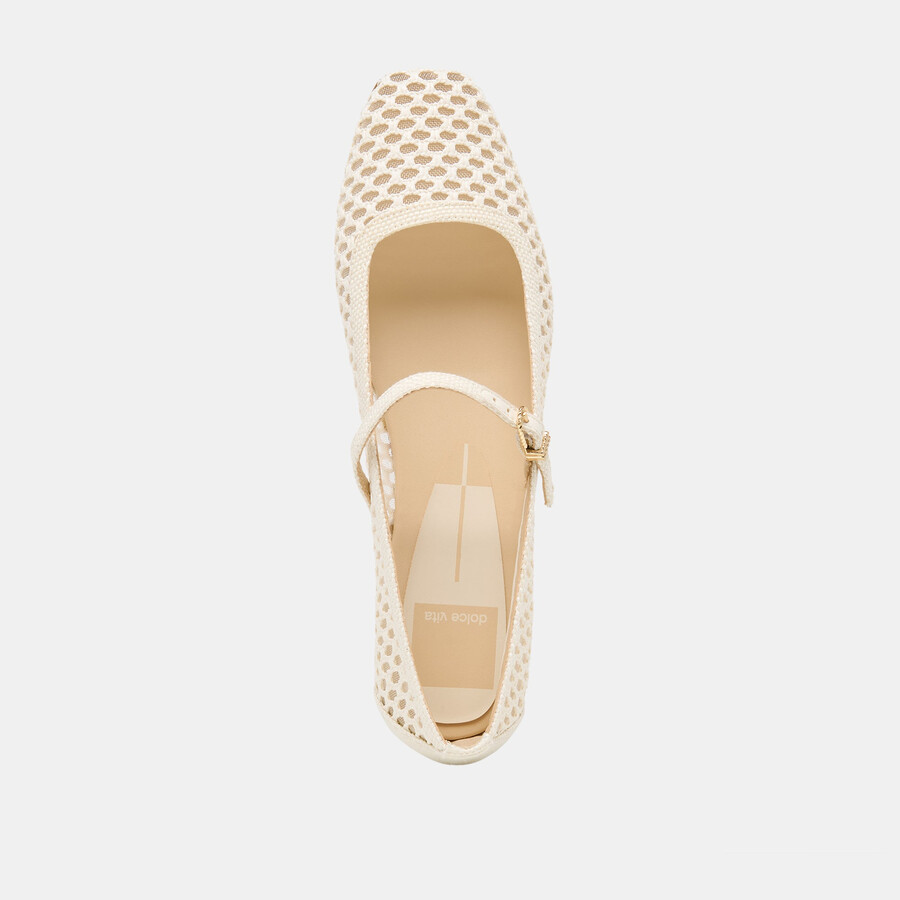 reyes ballerinas weiß gewebtes raffia