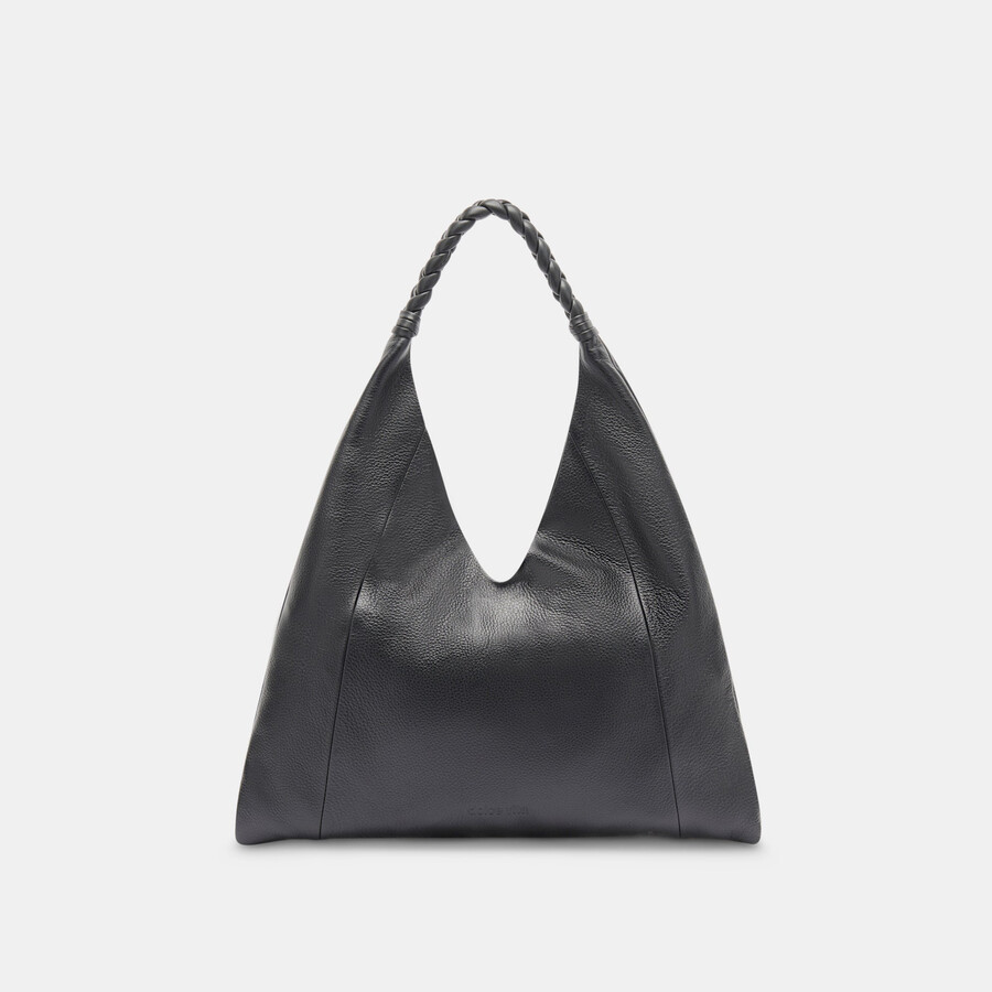 mia tote aus schwarzem leder