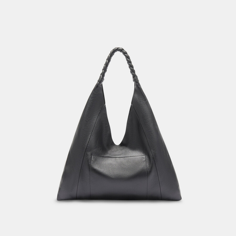 mia tote aus schwarzem leder