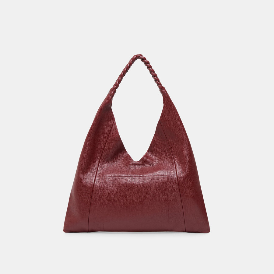 mia tote aus weinrotem leder