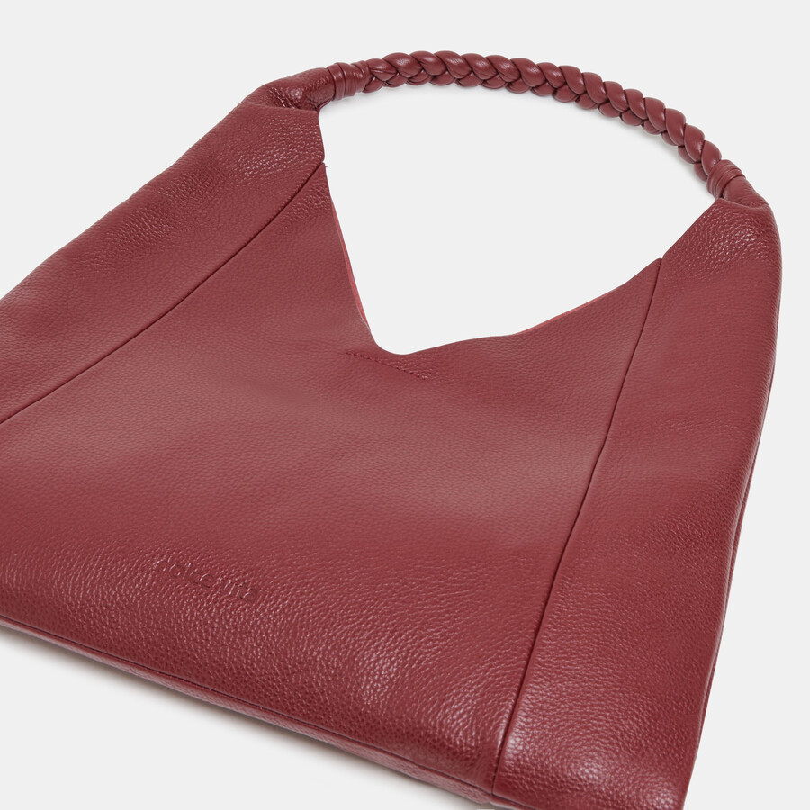 mia tote aus weinrotem leder