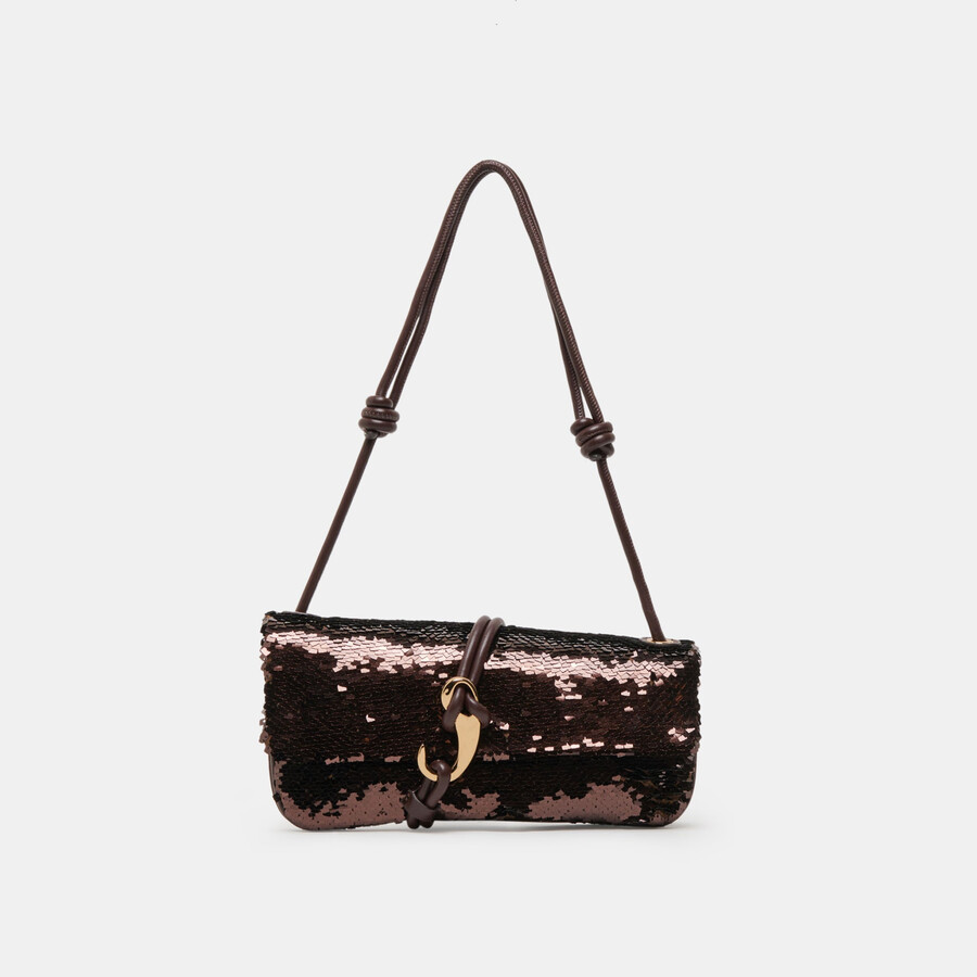 alice schultertasche braun pailletten stella