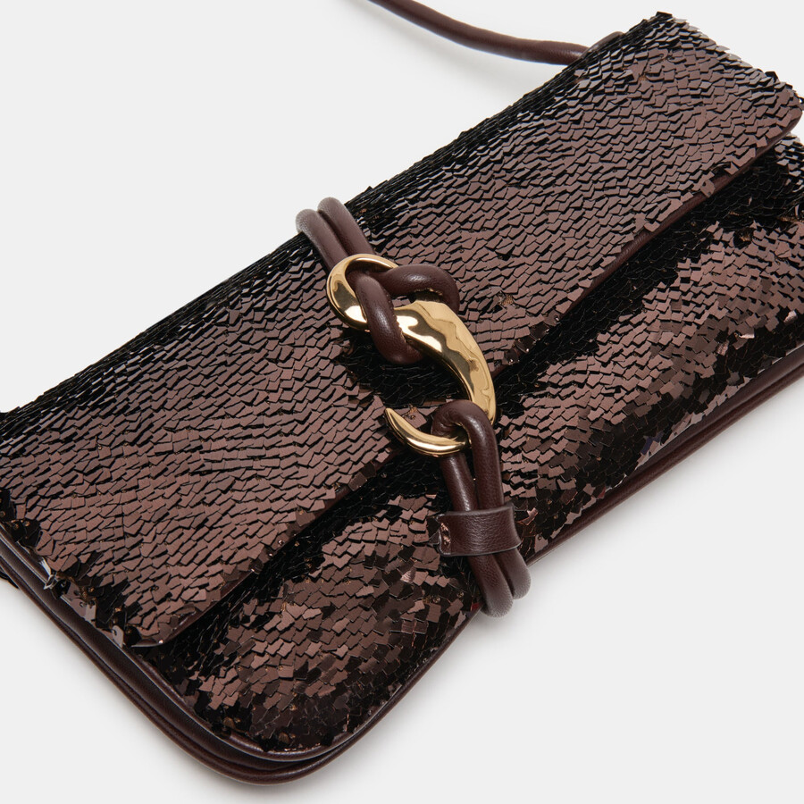 alice schultertasche braun pailletten stella