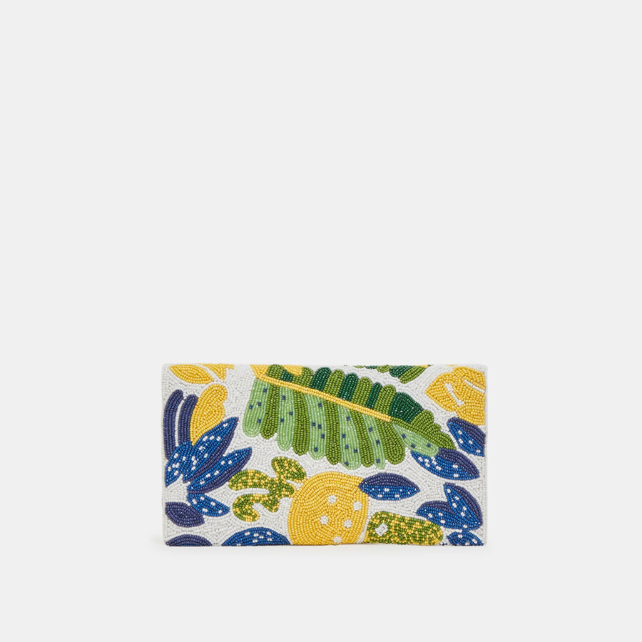 amalfi clutch blau mehrfarbig perlen