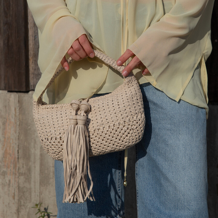 zenia handtasche aus knochenleder
