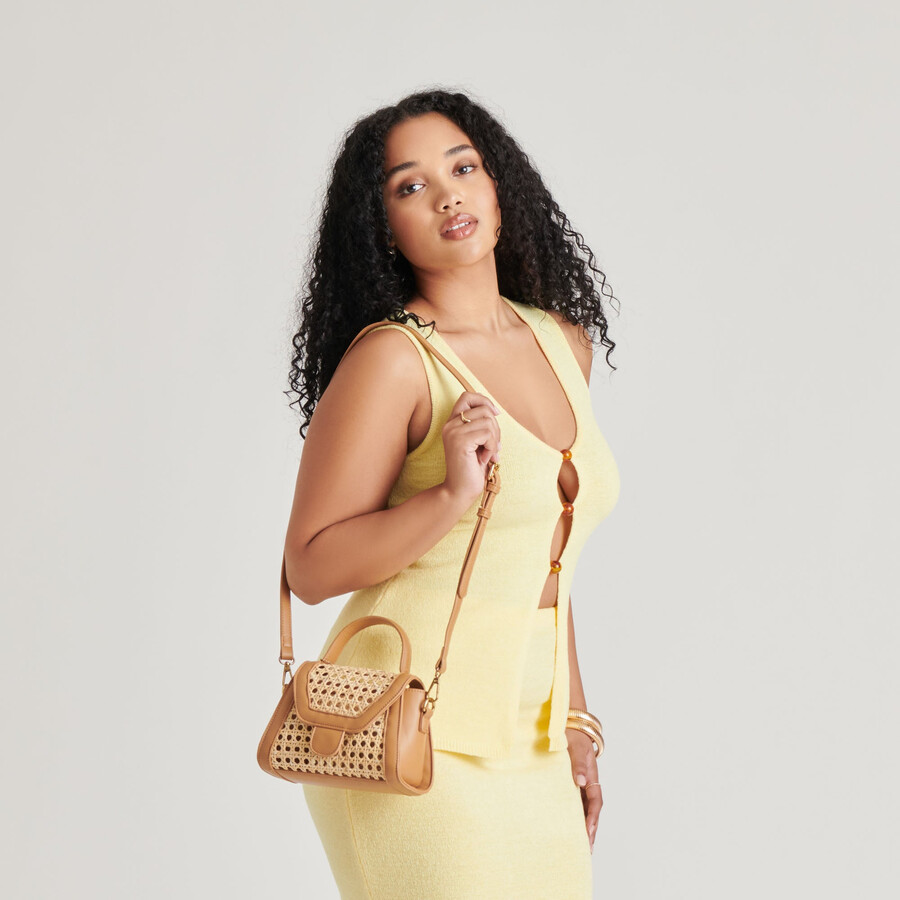 tropez crossbody camel natural cane