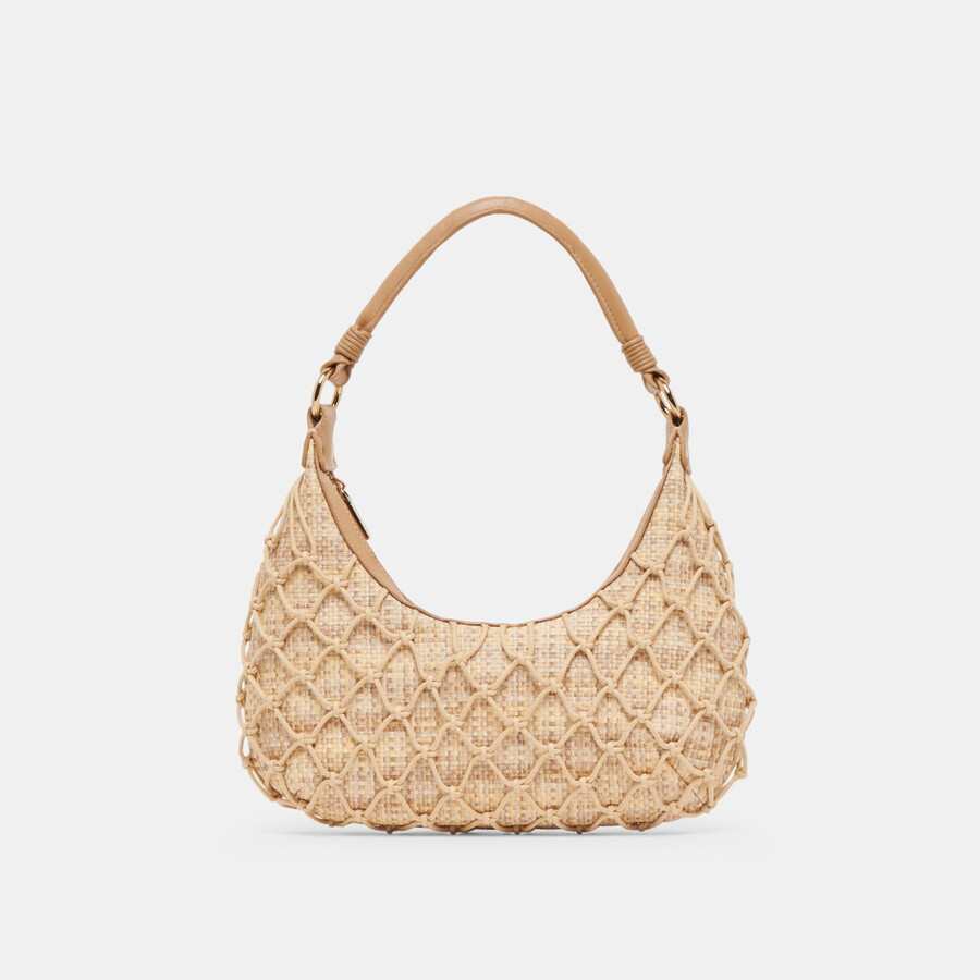 positano schultertasche aus natürlichem raffia