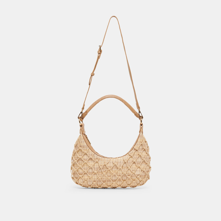 positano schultertasche aus natürlichem raffia