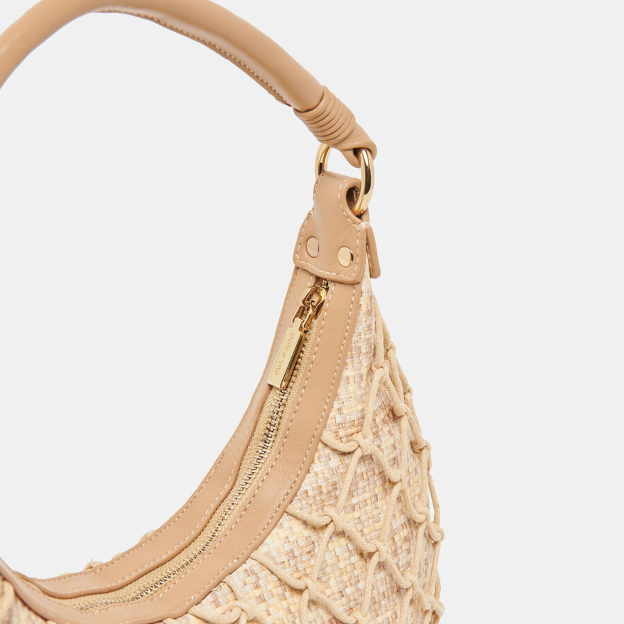 positano schultertasche aus natürlichem raffia