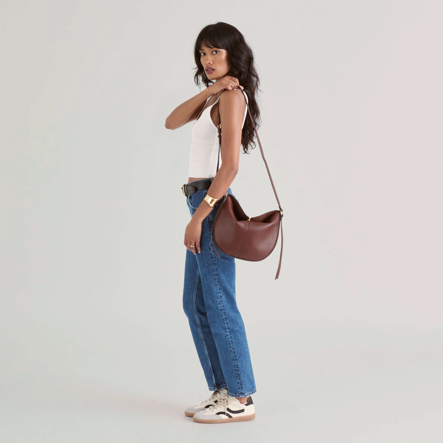 burano crossbody aus braunem leder