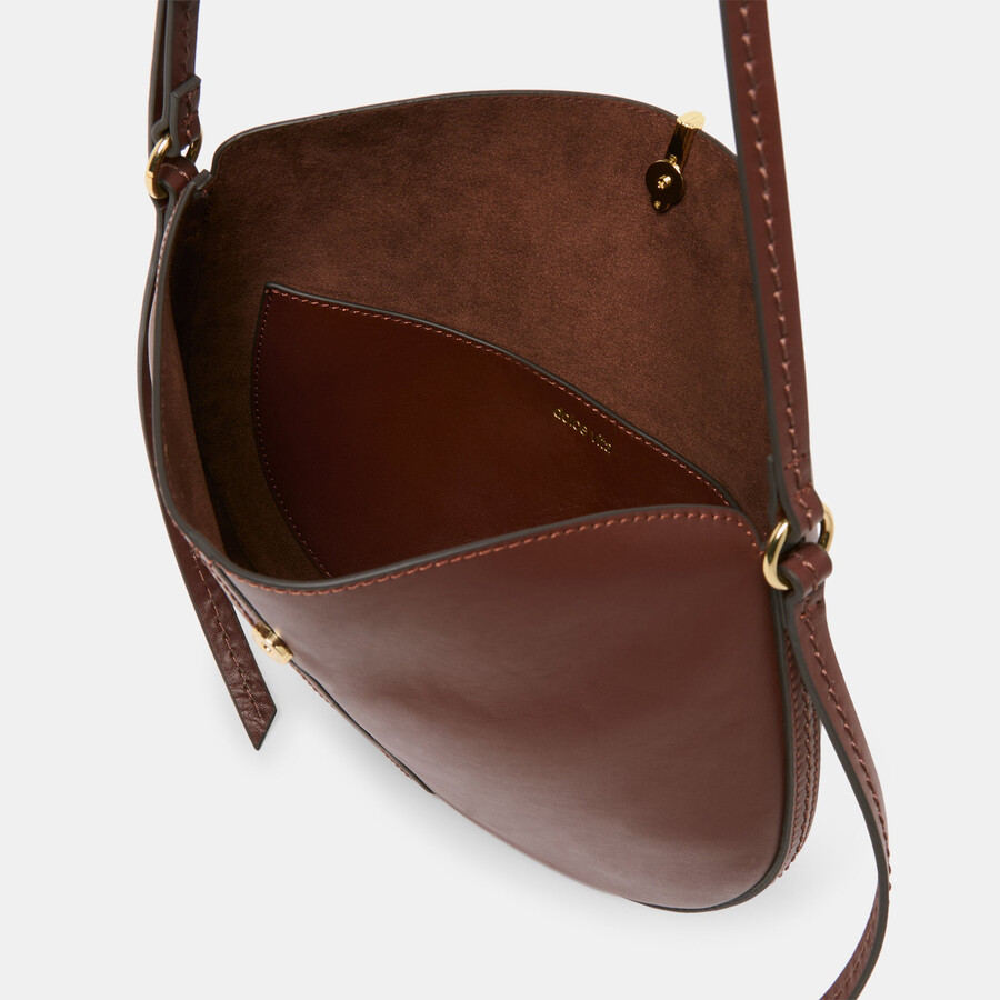 burano crossbody aus braunem leder