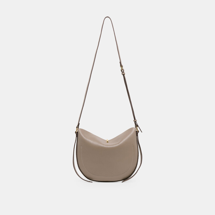burano crossbody aus grauem leder