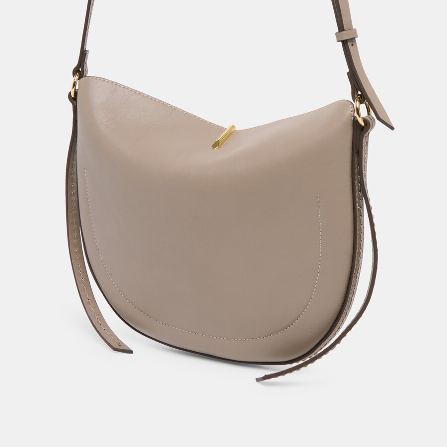 burano crossbody aus grauem leder