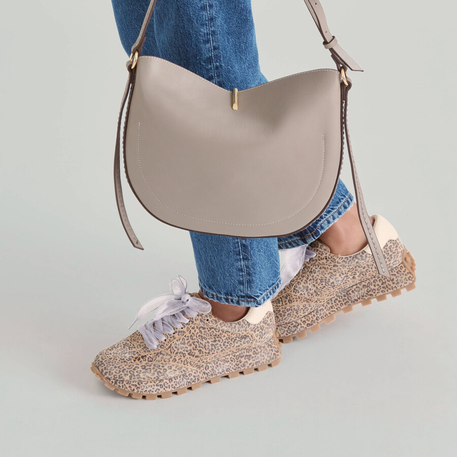 burano crossbody aus grauem leder