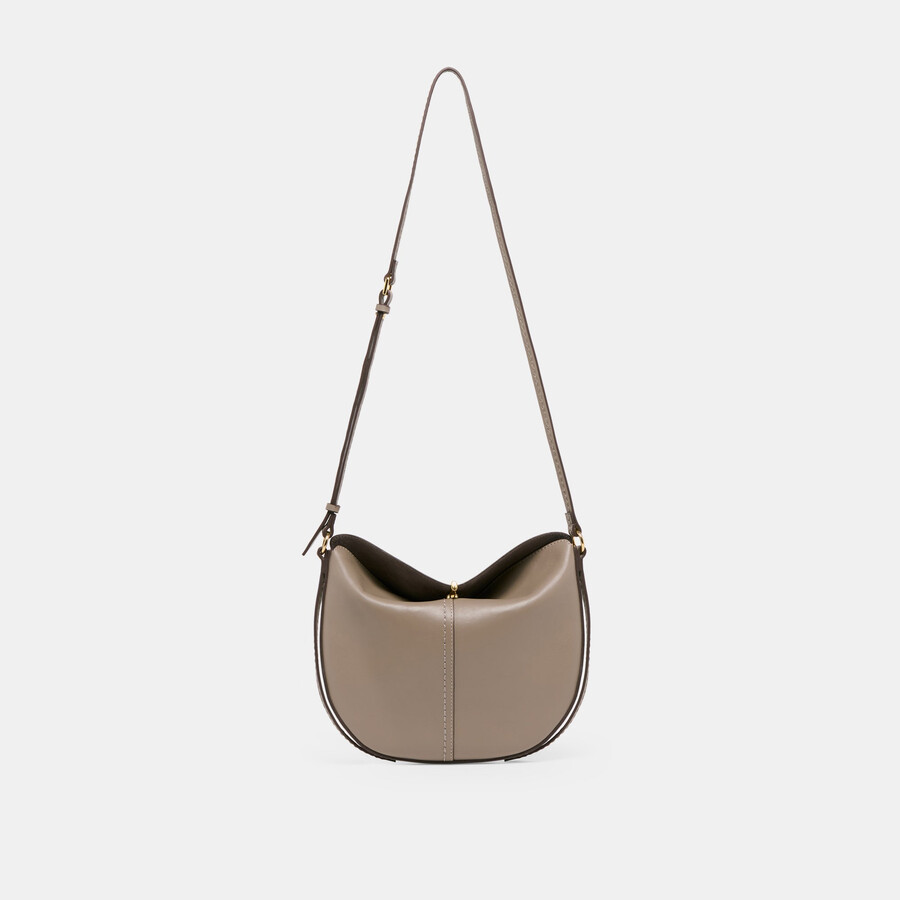 burano crossbody aus grauem leder