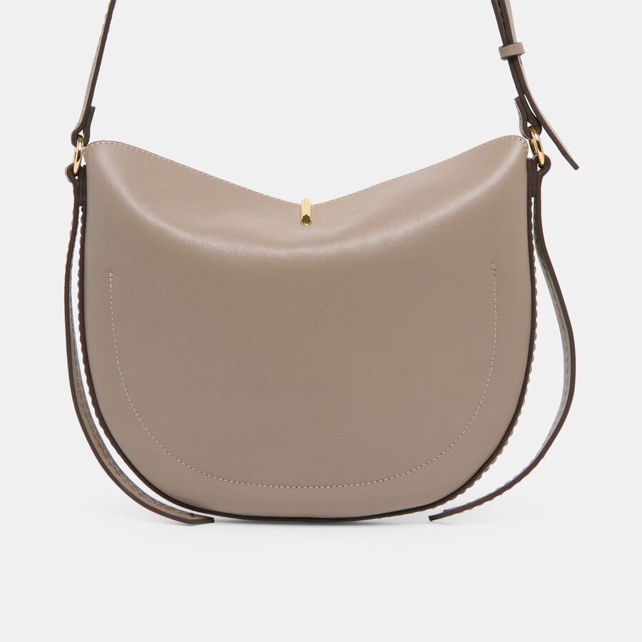 burano crossbody aus grauem leder