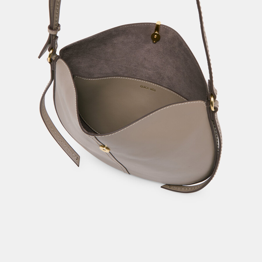 burano crossbody aus grauem leder