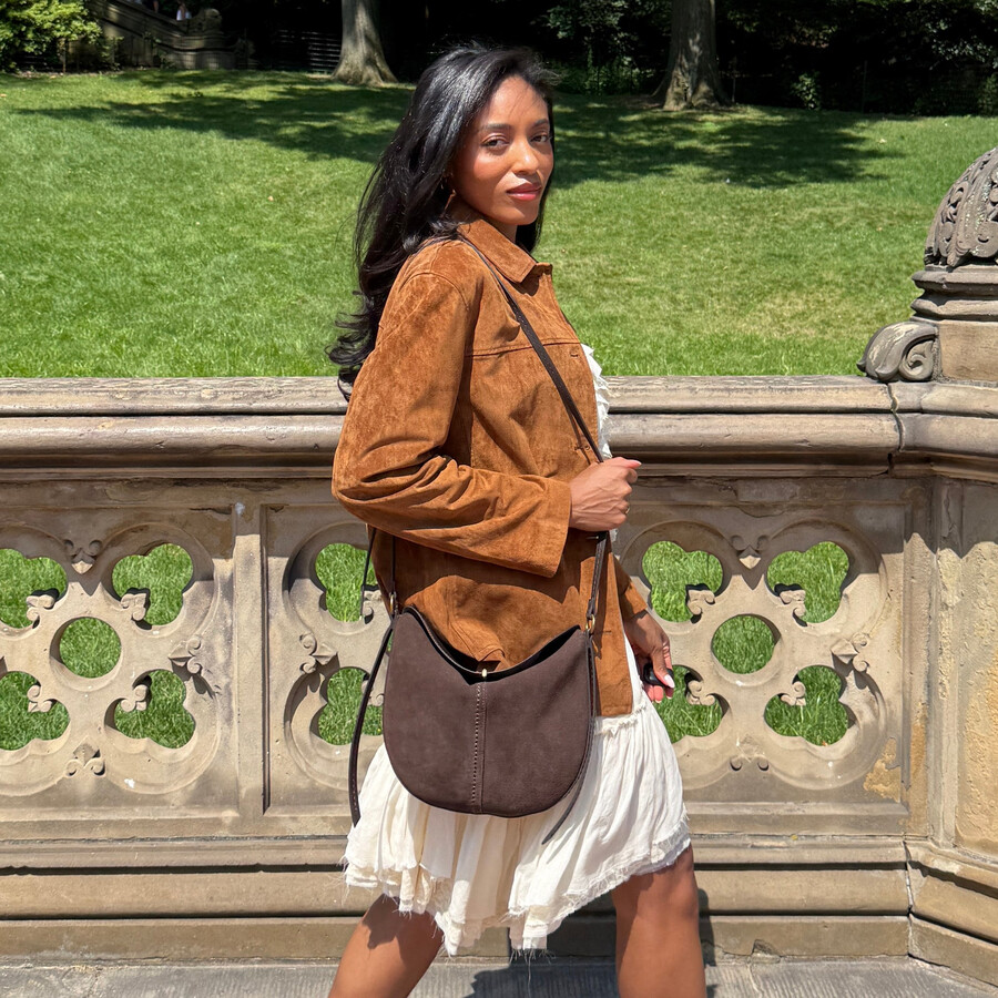 bennett crossbody espresso wildleder