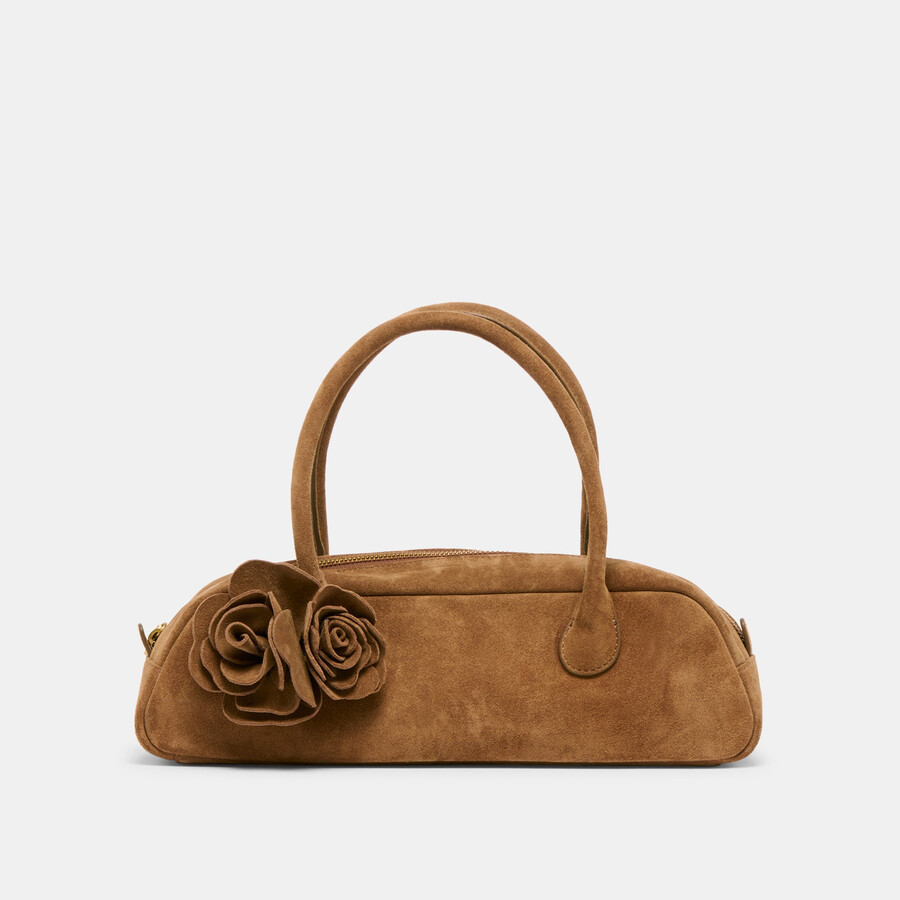 boracay schultertasche aus braunem wildleder