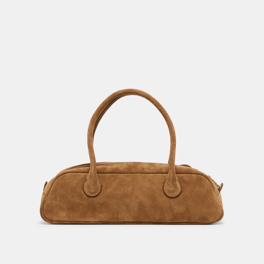 boracay schultertasche aus braunem wildleder
