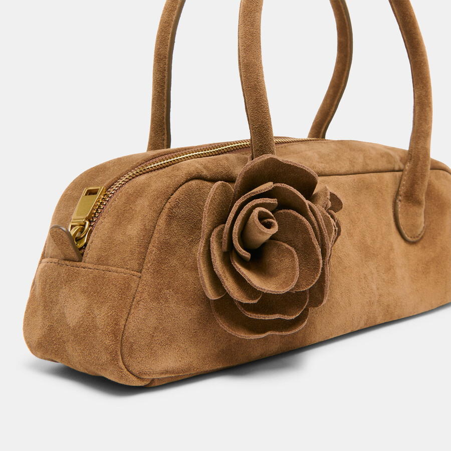 boracay schultertasche aus braunem wildleder