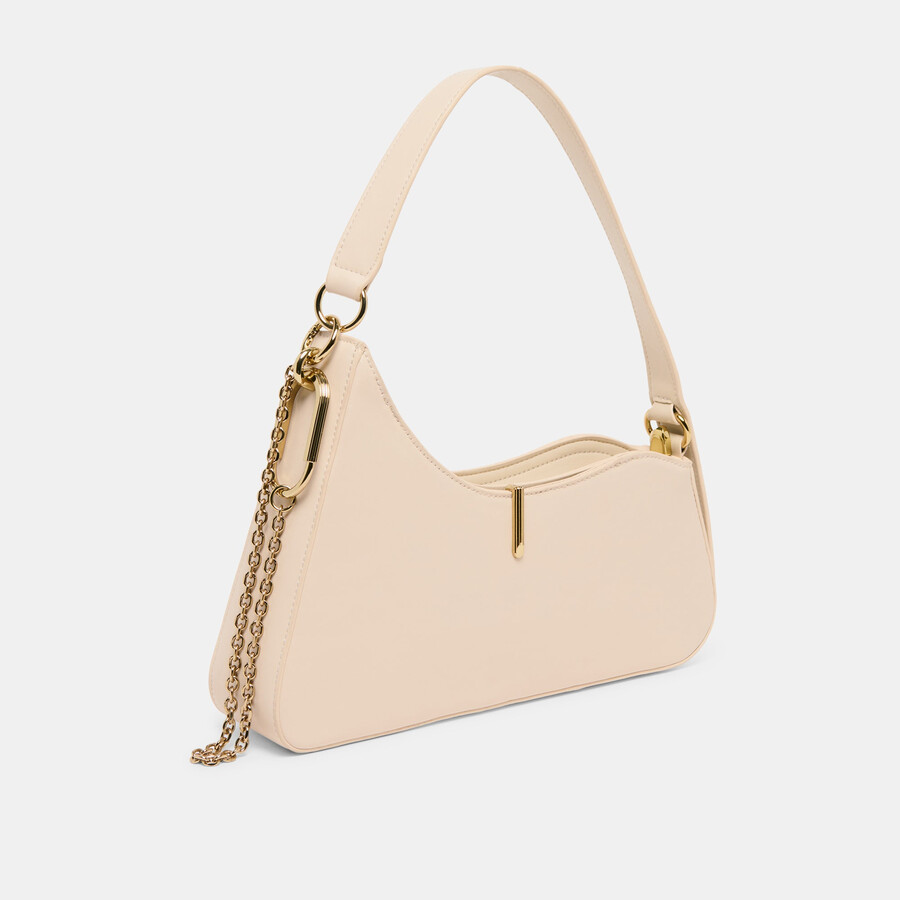 prya umhängetasche creme leder