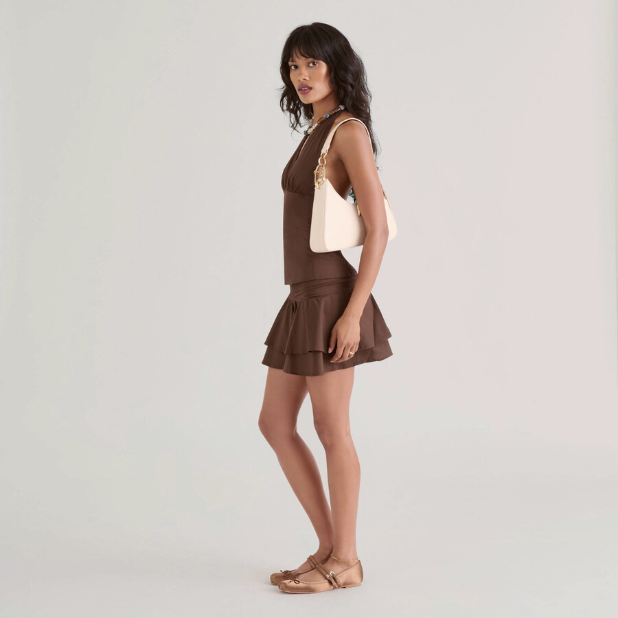 prya umhängetasche creme leder