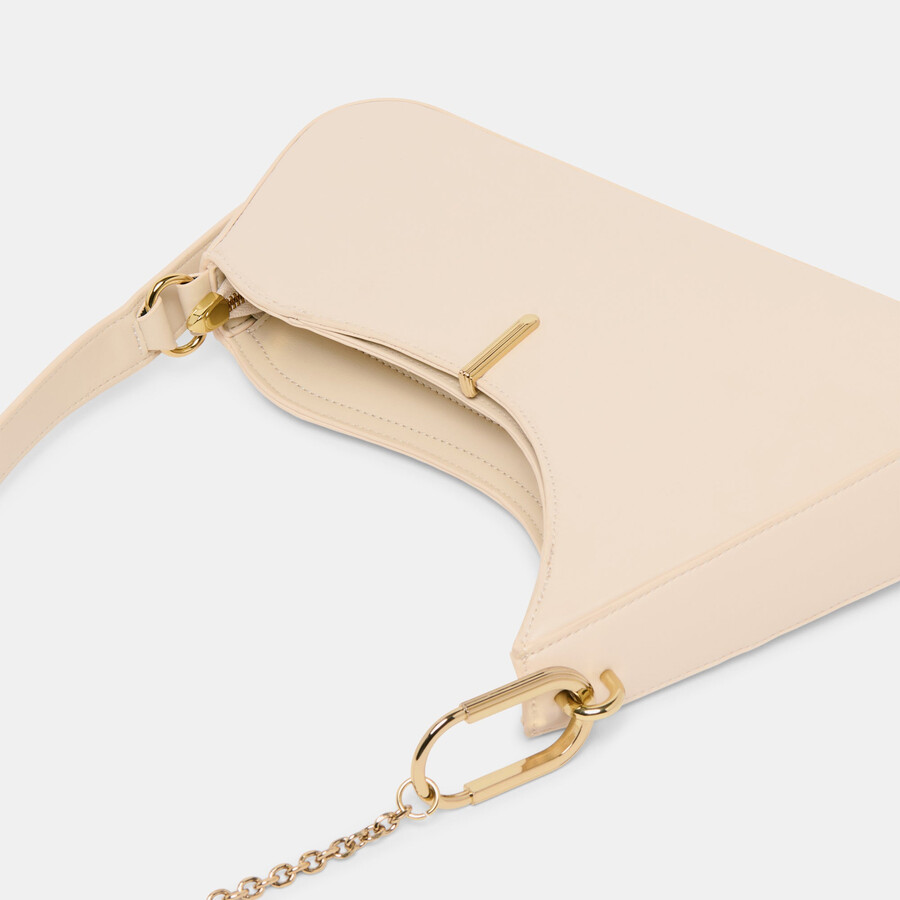 prya umhängetasche creme leder
