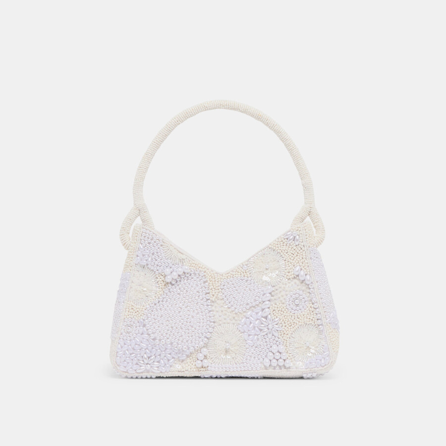 amelia schultertasche mit perlenbesatz