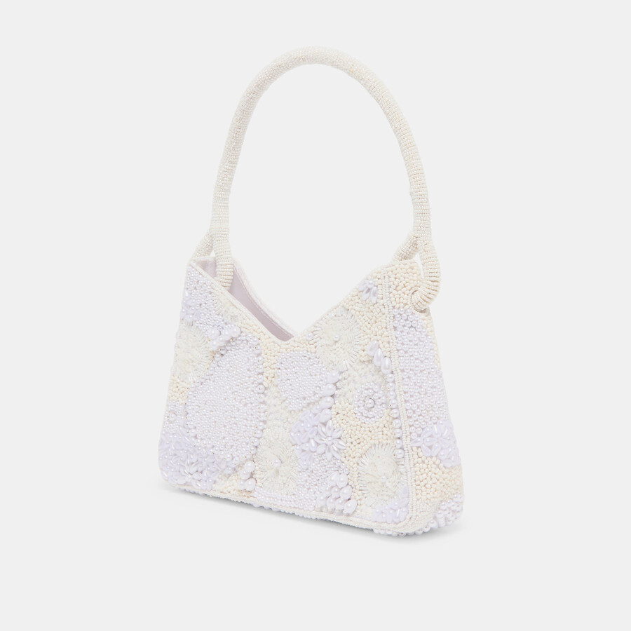 amelia schultertasche mit perlenbesatz