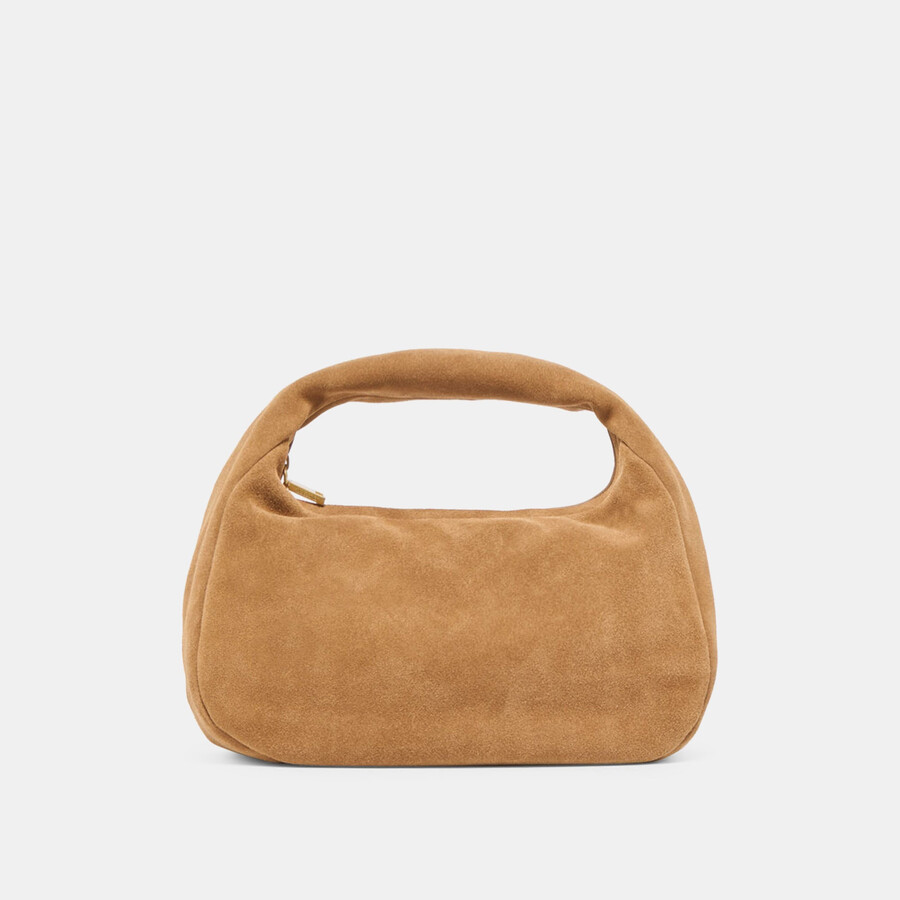 frankie handtasche aus braunem wildleder