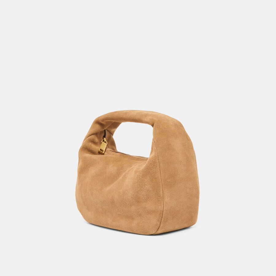 frankie handtasche aus braunem wildleder