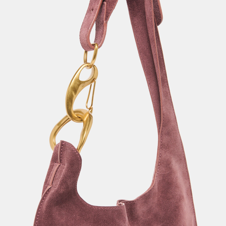 johnnie schultertasche burgunderrotes wildleder