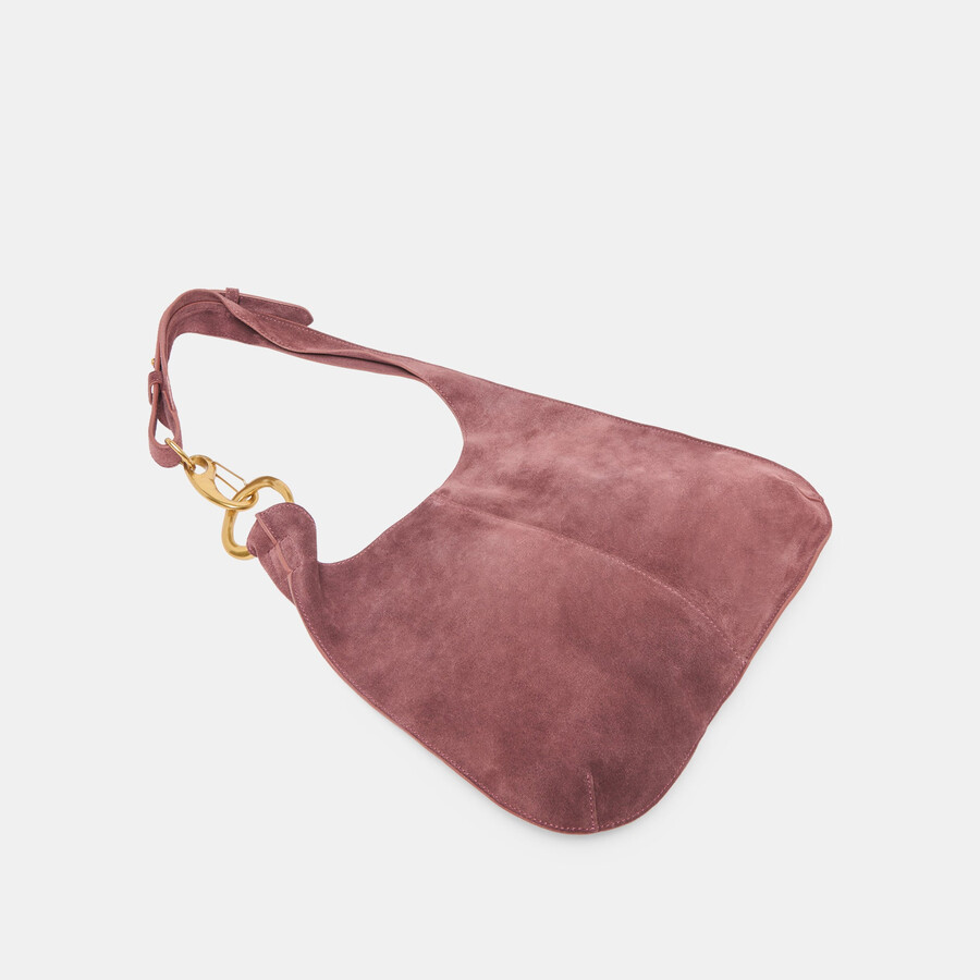 johnnie schultertasche burgunderrotes wildleder