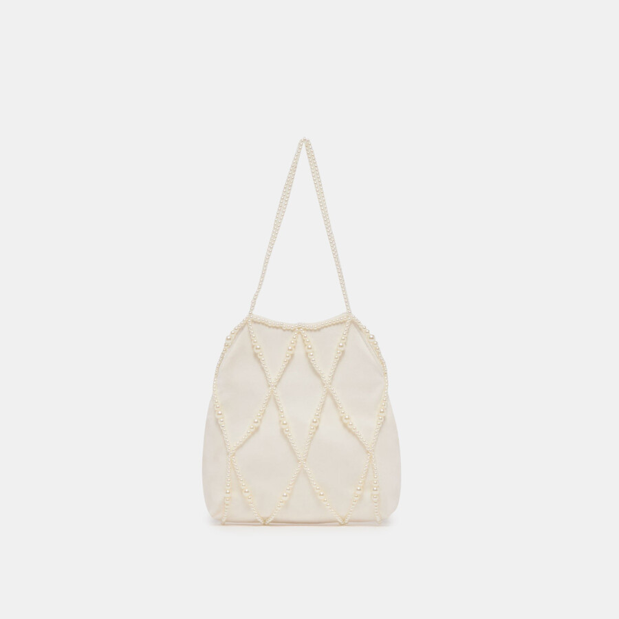 serilda pearl handtasche elfenbein satin