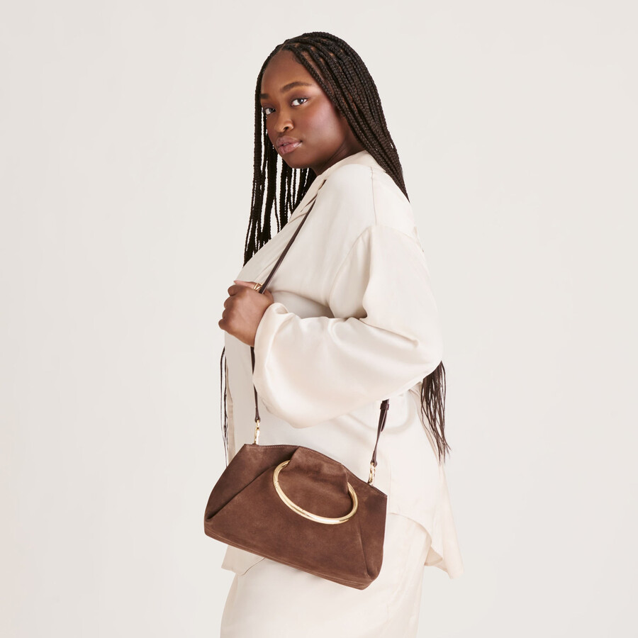 channing handtasche espresso wildleder