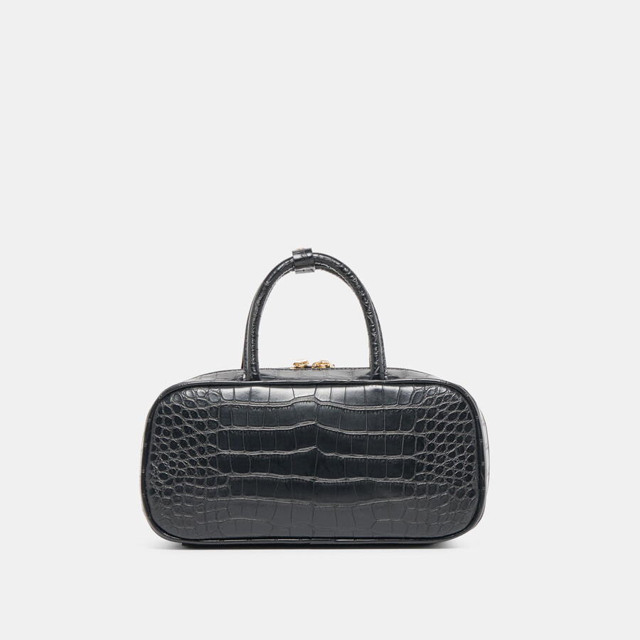 flyn handtasche schwarz croco stella