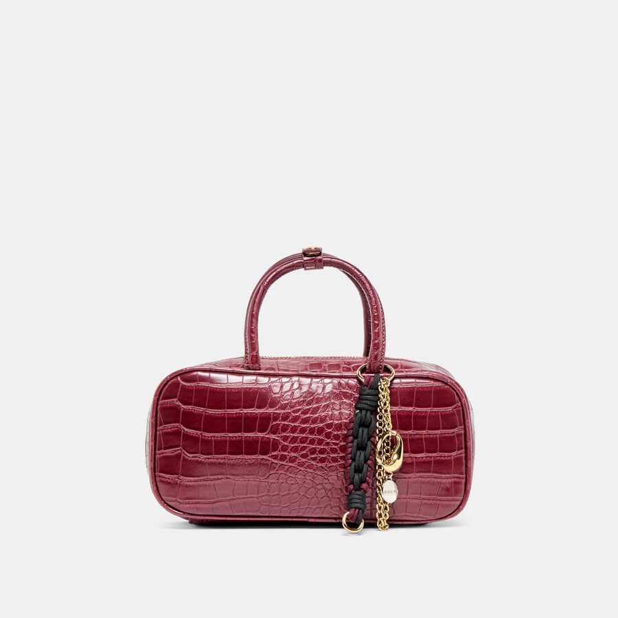 flyn handtasche burgund croco stella